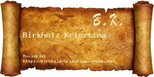 Birkholz Krisztina névjegykártya